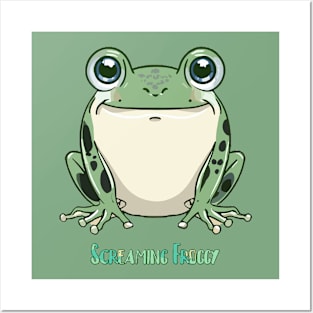 Screaming Froggy Funny Frog Posters and Art